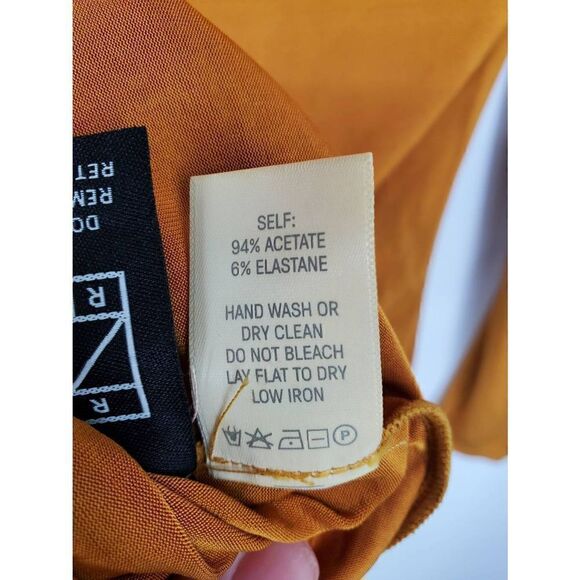 LAPOINTE Women's Asymmetric Ruched Long-Sleeve Jersey Top Yellow Size 12 - Picture 10 of 10